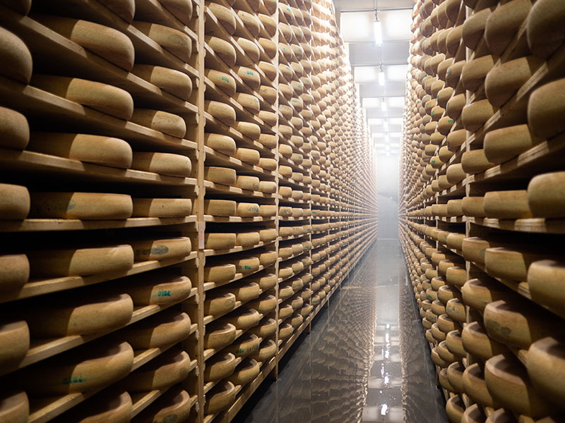 Les caves d'affinage de la fromagerie Monnin à Chantrans dans le Doubs